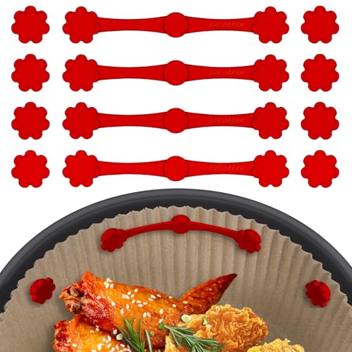 12Pcs Air Fryer Magnets For Parchment Paper,Air Fryer Liner Magnet Silicone Buckle For Holding Down...