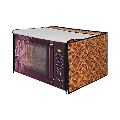 Image of DREAM KING Stylish Design & Printed Microwave Oven Cover Full Closure |waterproof & Dustproof Oven Cover Suitable for All Models - Multicolour SA54