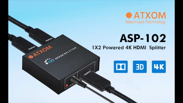 Amazon.com: ATXOM HDMI Splitter 1 in 2 Out - 1x2 HDMI Display