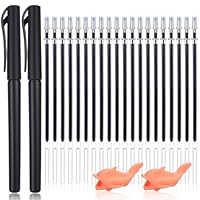 Wanmu 20 Magischer Stift Nachfüllungen mit 2 Magischen Stiften und 2 Steckdosenkorrektur, Wiederverwendbar Zeichenstift der unsichtbaren Tinte für Magisches Übungs-Kopierbuch, Buch, Kalligraphie