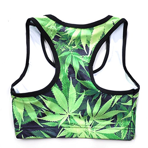Image of Sister Amy Women's Aerobics Gym Dance Yoga Vest Printed Sports Bra Top Vest
