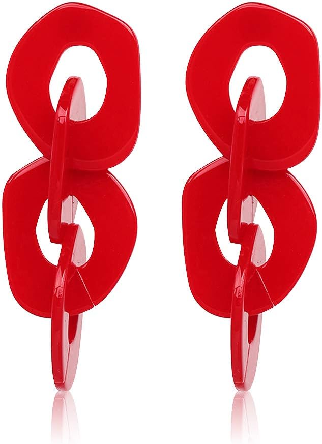 Acrylic Earrings for Women Resin Hoop Tassel Earrings Drop Dangle Bohemian Statement Jewelry