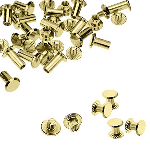 Fixations Chicago en laiton dorée 9 x 6 mm pour arts et loisirs