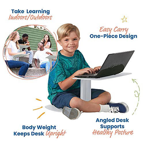 Image of ECR4Kids The Surf Portable Lap Desk, Flexible Seating, Light Grey