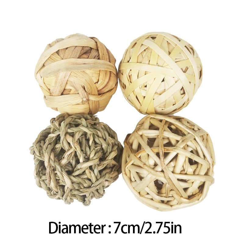 Juguete for hámster, Bola Trenzada for Masticar, for Conejillos de Indias, Conejos, hámsters, pequeños Animales, Juguete Interactivo for Masticar, 4 Piezas 001,Juguetes para hámster(3)