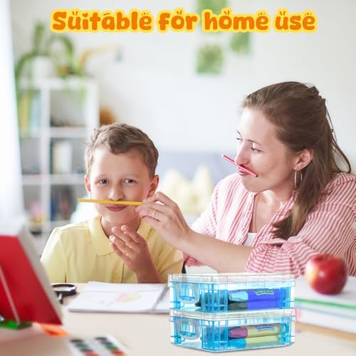 Image of Suzile 25 Pcs Plastic Crayon Boxes Bulk,Blue