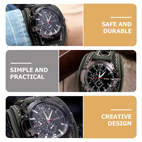 POPETPOP Horloge Ketting Heren Polshorloges Horlogekasten Voor Heren Badge Horloge Heren Horloges Heren Chronograaf Horloge Lederen Band Pols Horloge Verpleegkundige Nummer Koeienhuid Geval - Afbeelding 6
