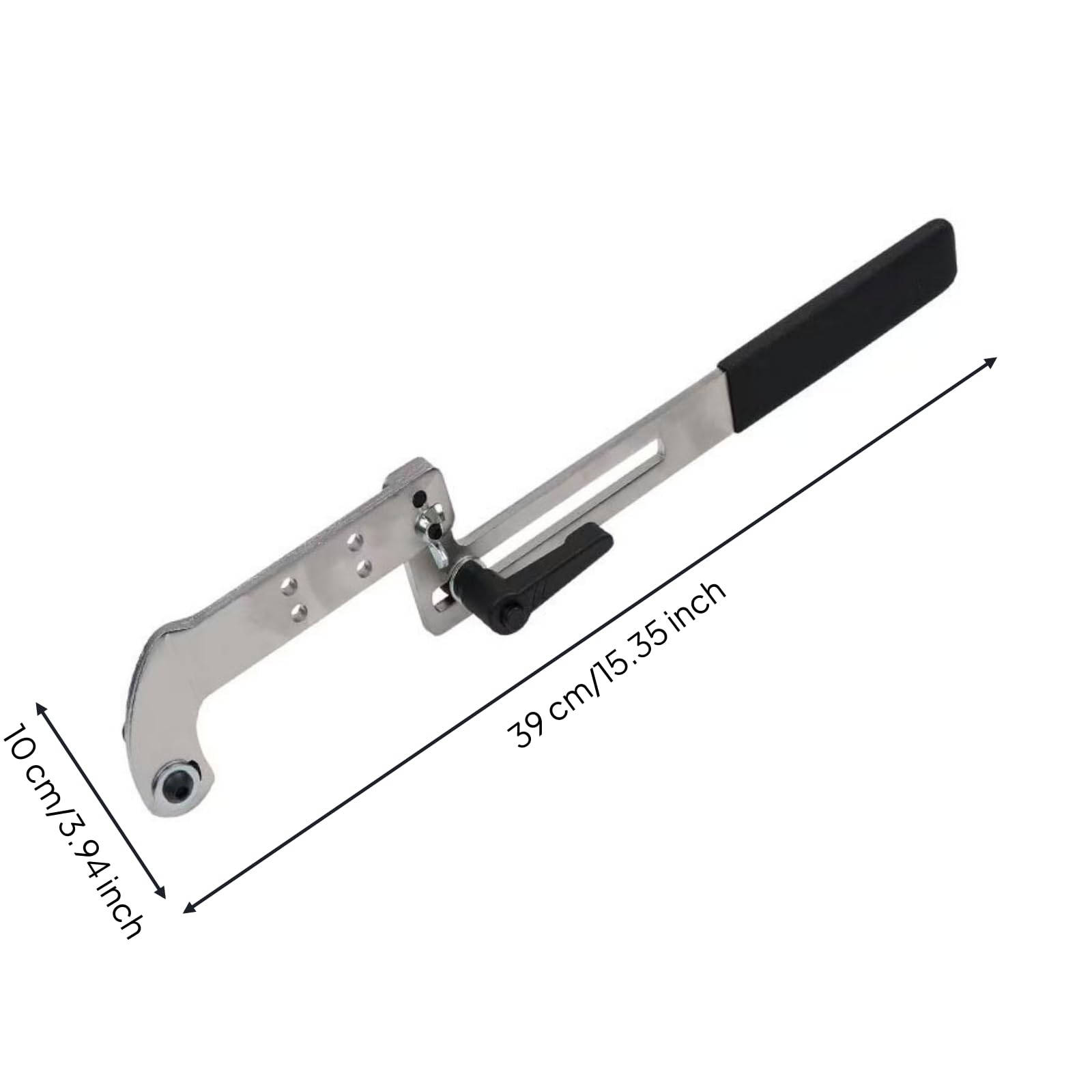 LOVIVER Serrage de Poulie Réglable Outil de Maintien Contre-rotation Clé de Blocage Support de Verrouillage Métal avec Manche Long et Sections Caoutchouc