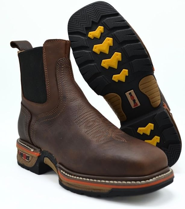 King Welt Buffalo Razor 3060 Chelsea Lightweight Work Boot, Slip-On, Soft Toe, Heavy Duty Construction, Square Toe Boots2