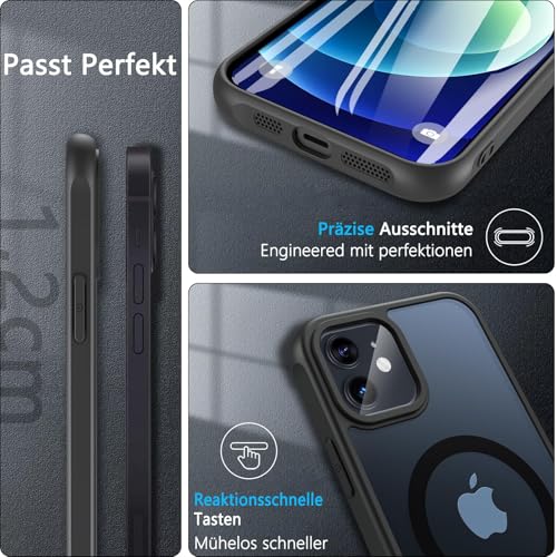 Coque iPhone 12 Pro robuste fine noire pour éviter les rayures et bris d'écran