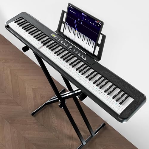 Digital Piano 88-Key Weighted Portable Keyboard with Stand
