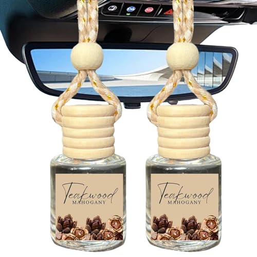 車の香り芳香剤、車用エアディフューザー - ハンギングカーフレグランス芳香剤 - 車用ガラスボトル香りアロマテラピー、長持ちする自動車ディフューザー、カーリフレッシャー消臭剤