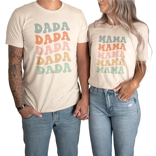 Groovy Mama And Dada Shirt Set, New Mom & Dad To Be Gift, Pregnancy Announcement Shirts, Mothers Day Fathers Day, Unisex Graphic Tees
