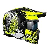 One by Camamoto | Casco Scooter e Moto, Track Warrior Yellow Jet, Nero Opaco - Giallo, Integrale con Mentoniera Estraibile, Omologato ECE R22-06, Taglia XL (60 cm)