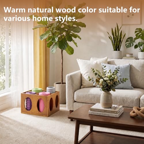 Image of Sintuff Vintage Wood Yoga Mat Holder Storage Organizer Floor Standing Foam Roller Holder Rack for Home Yoga Mats Gym Sports Exercise Accessories Dumbbell Resistance Bands