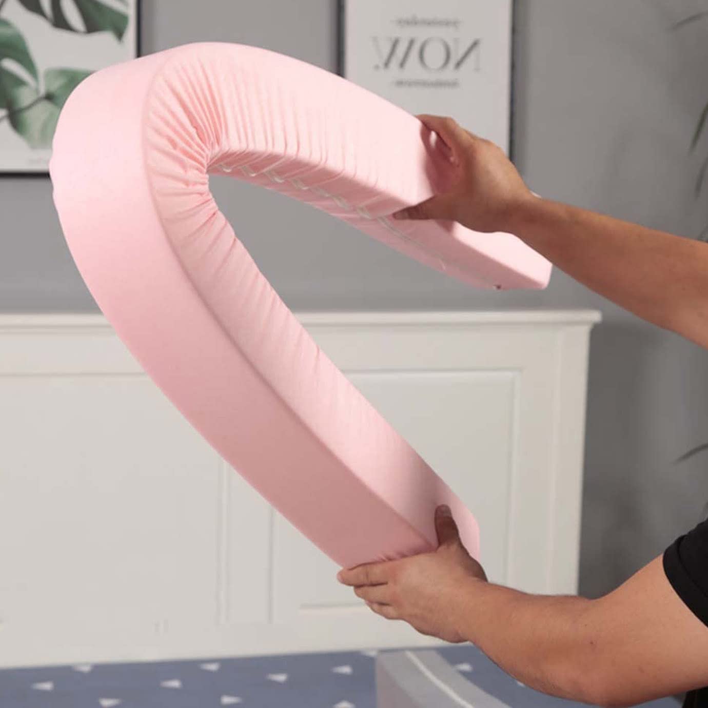 Cuscino per Testiera, Cuscino Lungo per Riempimento Spazio tra Letti, Cuscino di Supporto per Letto Matrimoniale/Letto Singolo, Riempitivo per Cuciture del Letto da 150/180/200cm, Ponte per Letto