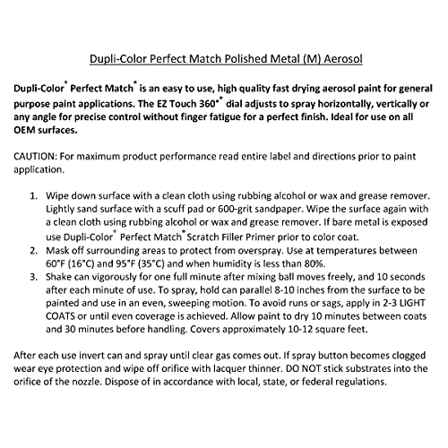 Image of Dupli-Color EBHA09907 Perfect Match Automotive Spray Paint - Honda Polished Metal Metallic, NH737M - 8 oz. Aerosol Can