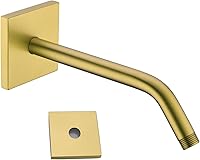 Vista 42 de Brazo de ducha de barrido de 16 pulgadas de largo montado en la pared Extensión de cabezal de ducha dorada con brida única, conexión estándar de 1/2