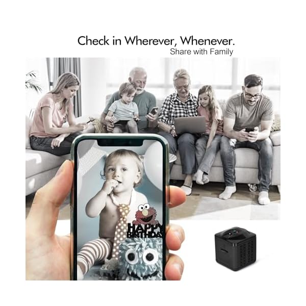 Spy Camera Mini Hidden Camera 4K Small WiFi Home Security Camera Tiny Nanny Cam with AI Motion Detection Alerts Long Battery Life Auto Night Vision Real Time Secret Surveillance Camera for Indoor - Image 4