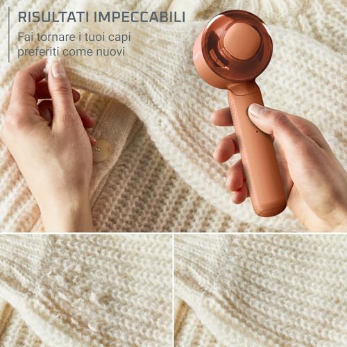 Rowenta Easy Care, Levapelucchi Ricaricabile con Lunga Autonomia, Rete in Acciaio Inox, Risultati Impeccabili e Veloci, Facile da Usare e Pulire, Colore Terracotta, JA8001 - Immagine 2