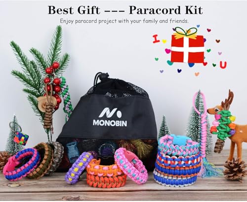 MONOBIN 550 Paracord Kits - 5Colors 20ft Parachute Cord Combo für Armband Making, Paracord Bulk Supplies für die Herstellung von Lanyards, Hundehalsband