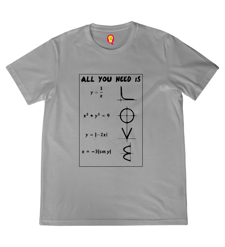 AaramkhorCoding Round Neck Half Sleeve T-Shirt for Men | Math Love | Nerd | Engineering | Grey | X-Large (44)