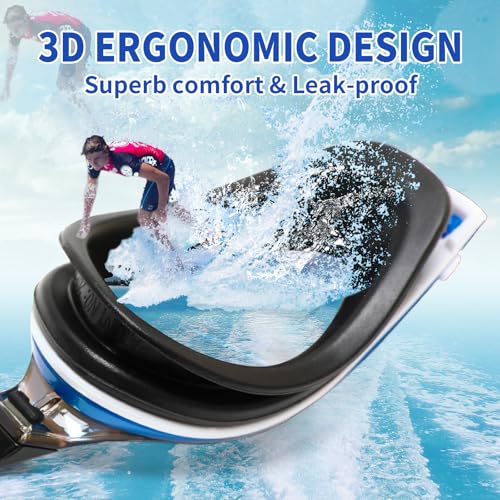 iGym Swim Goggles ShortSighted,Nearsighted Optical Swimming Goggles Anti-Fog UV Protection Adjustable Buckle For Women Men - image 4
