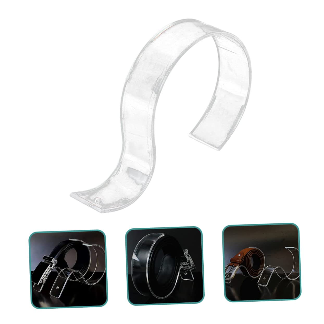 Homoyoyo Belt Display Holder 5pcs Acrylic Belt Holders Organizer Stand Rotatable