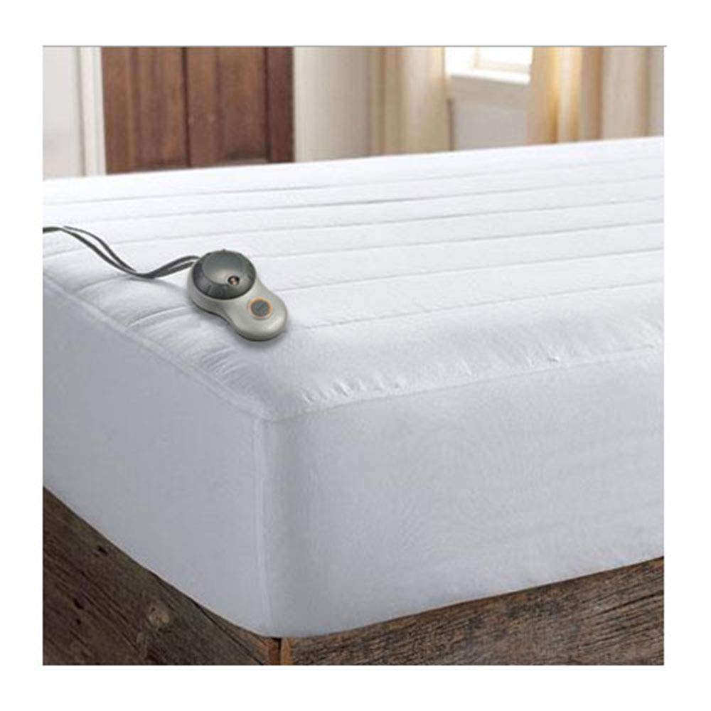 Sunbeam thermofine quilted striped heated electric mattress pad Clearance