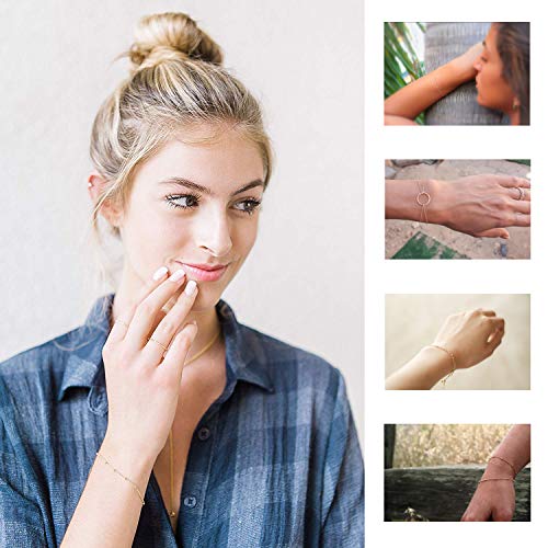 Softones 12pcs Simple Silver Gold Bracelets for Women Cute Pearl Bracelet Tiny Charm Dainty Handmade Bracelet Set Adjustable3