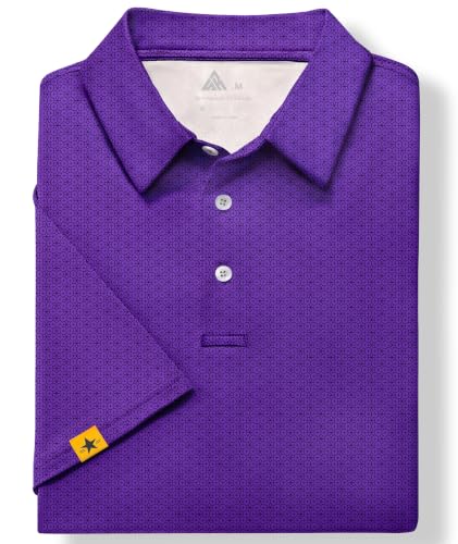 Image of ZITY Mens Golf Polo Shirts Short Sleeve UPF 50+ Performance Moisture Wicking Print Pattern Casual Collared Golf Shirt for Men