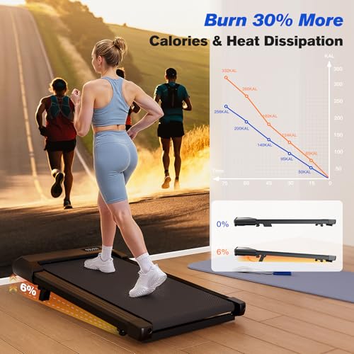 image for SupeRun Walking Pad with Incline, Under Desk Treadmill, 3 in 1 Portabl