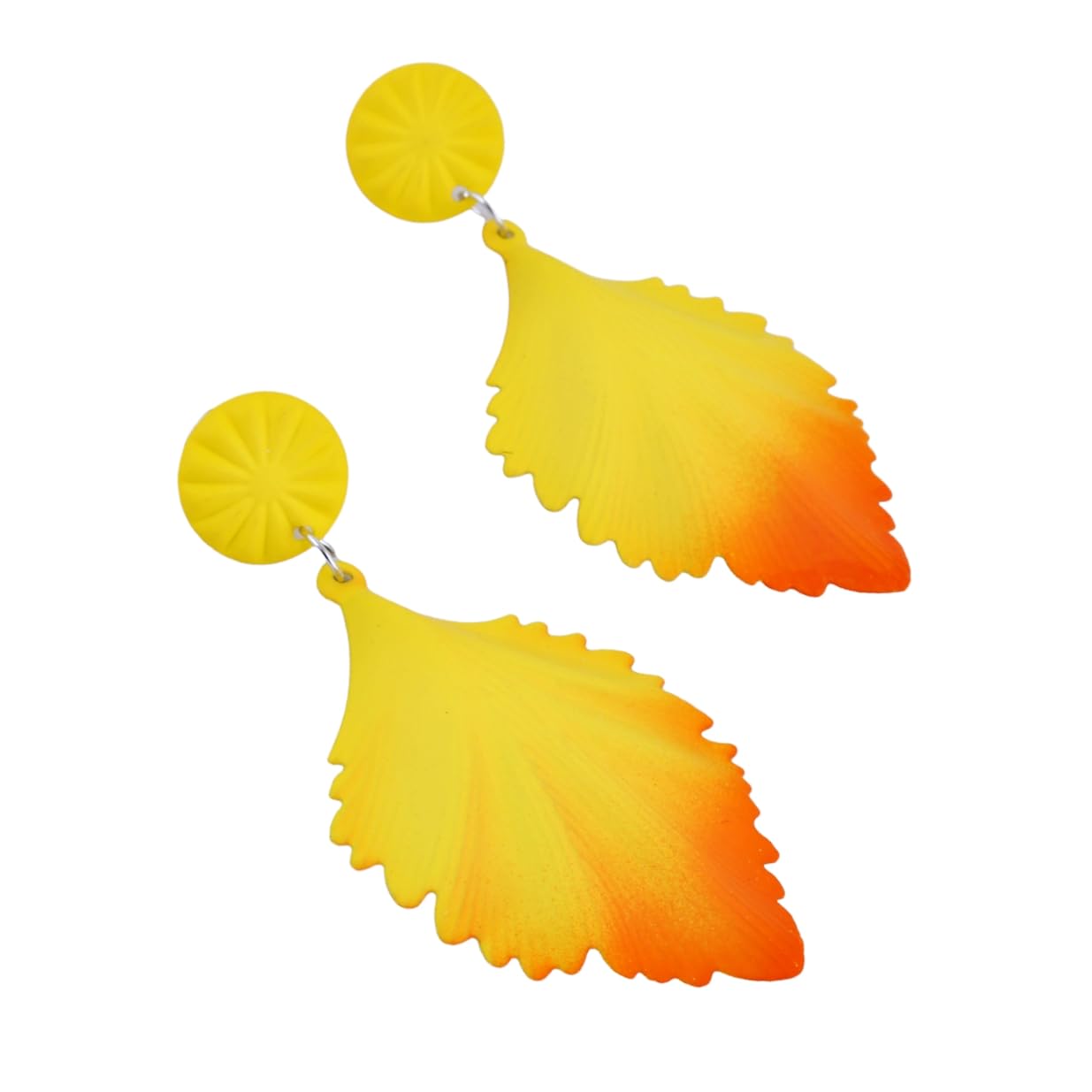 Yellow & Orange Leaf Dangle Earrings