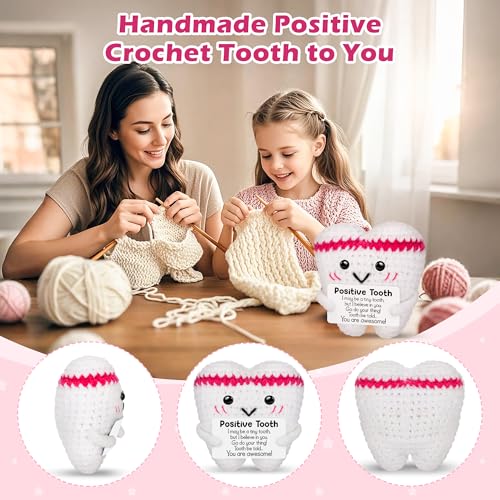 Funny Positive Crochet Tooth Fairy Gifts for Women Men Her Him,Small Cute Handmade Knitted Stuff Decor,Emotional Crochet Support Birthday for Girls Best Friend Boss Dental Nurse Mentor - Image 4