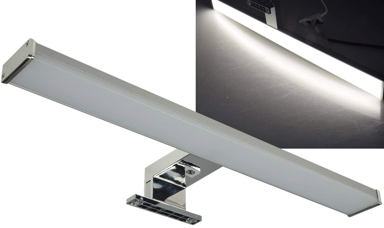 ChiliTec LED Mirror Light 40 cm Bathroom Lamp Mirror Bathroom Light 7 Watt 1080 Lumen IP44 Mirror Cabinet Wall and Surface Mounting Lighting Aluminium Look Neutral White - Image 2