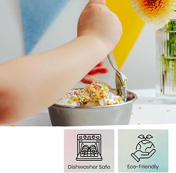 Children'S Stainless Steel Bowl Set Bowls 304 18/8 Stainless Steel 10 Ounces Dishwasher Safe 4Pack