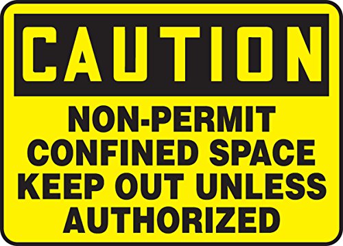 Plaque de signalisation caution non-permit confined space keep out 10x14