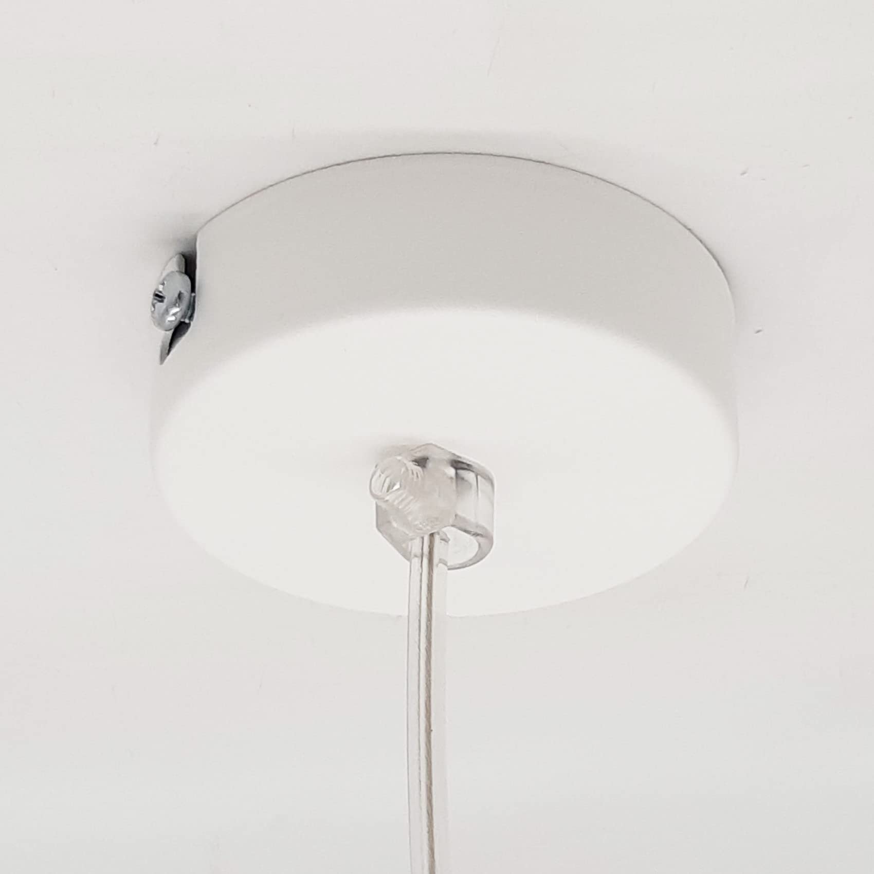L+ Lampadario soggiorno, in metallo, forma campana, Lampadario cucina moderno, diametro 40cm, made in Italy, bianco opaco