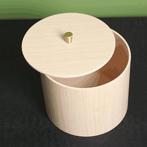 Miniatura 3 de Garbage Cans Garbage Cans Round Mini Table Trash Can with Lid,Garbage Container Bin Wooden Wastebasket Waste Baskets Basket