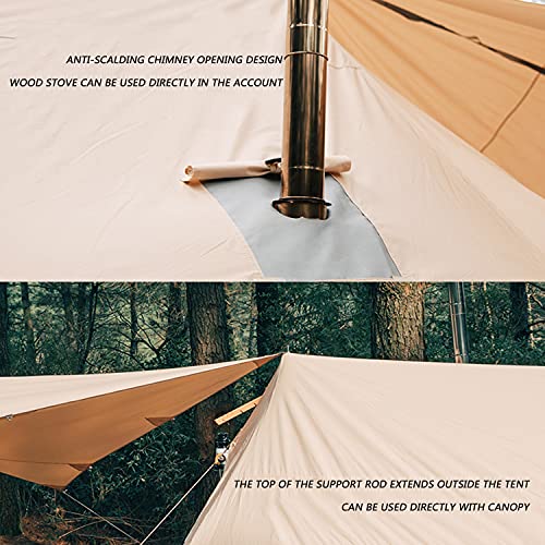 Carpa de Lona con Estufa, 4 Estaciones para Camping Familiar miniatura 3