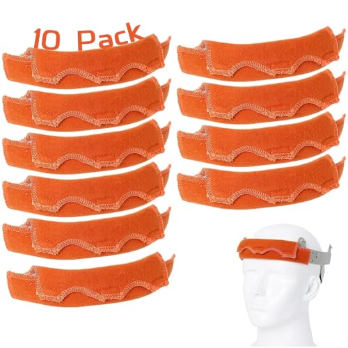 Image of Aolamegs Safe Hard Hat Sweatband- 10PCS Sweat Bands Washable, Hard Hat Liner Replacement, Flame Retardant Cotton Hard Hat Accessories Sweat for Welding Helmet, Construction Hats, Chainsaw Helmet