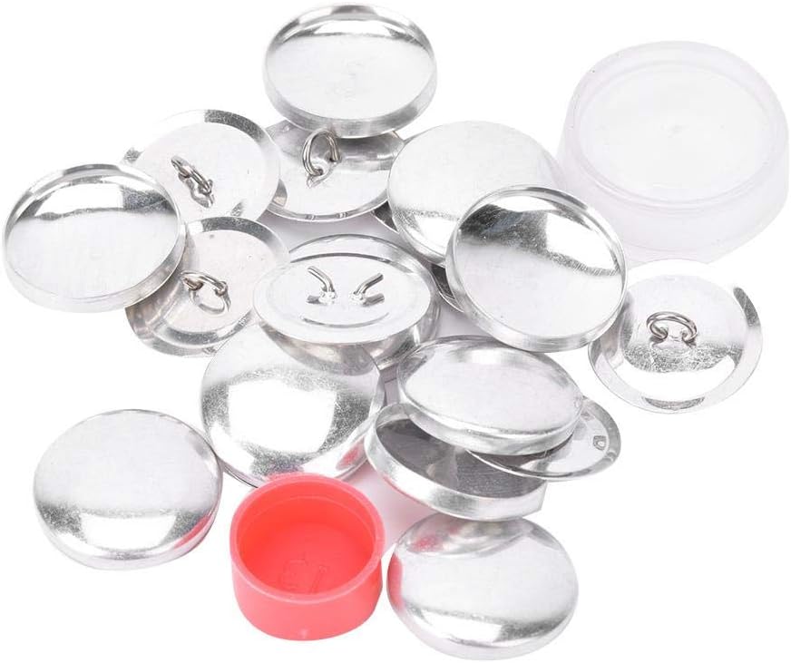 - Cover Buttons Kit, Covered Button Kits DIY Button Craft Kits Solid Fabric Cloth Covered Flat Back Buttons 1 Set Buckle Tools 10 Sets of Buckle Base(25mm)