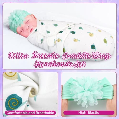 Image of 4 Pack Preemie Newborn Swaddle Set, Fun Style, Preemie