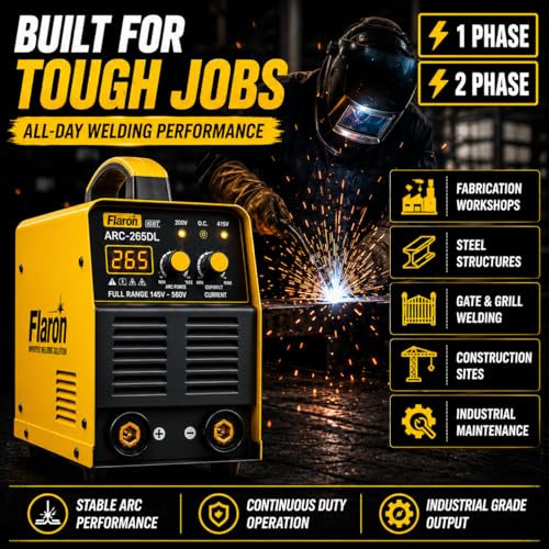 Image of ARC265 DL IGBT Welding Machine 160A Dual Voltage (145V-560V) | Heavy Duty ARC Welder with Hot Start, Anti-Stick & Adjustable Arc Force | Supports 2-4mm Electrodes | Includes Cable Set