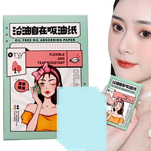 ANQIN Papel secante de Maquillaje - Toallitas limpiadoras de Aceite para la Cara - Papel secante de Control de Aceite, pañuelos faciales absorbentes de Aceite, 100 Unidades, Elimina eficazmente