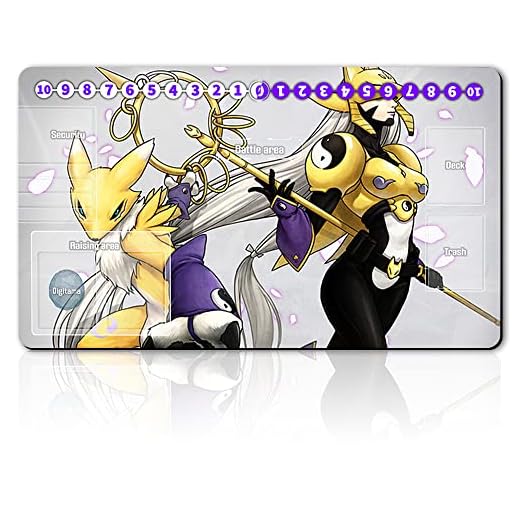 Board Game DTCG Duel Playmat Trading Card Game Mat Compatible for Digimon TCG CCG RPG Size 60x35cm with Card Zones + Free Mat Bag