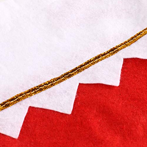Ccinee 12Pcs Felt Christmas Stockings For Christmas Fireplace Hanging Stocking Red Non-Woven Fabric With Golden Trim #TOP3