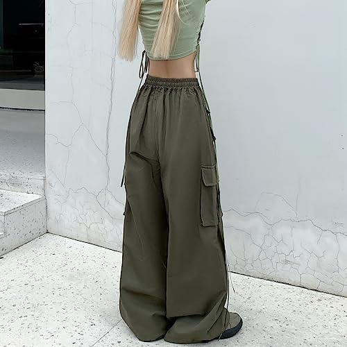 Women Baggy Cargo Pants Goth Harajuku Trousers Casual Y2K Streetwear with Pockets4