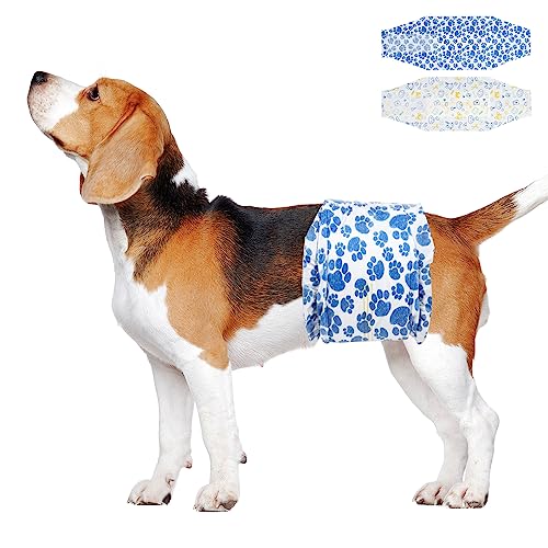 Image of Dono Dog Diapers Male Disposable Male Dog Wraps 60ct Doggie Diapers Wetness Indicator Leak-Proof Dog Belly Wraps, Rapid-Dry Gel Technology Puppy Diapers for Excitable Urination Incontinence, Medium