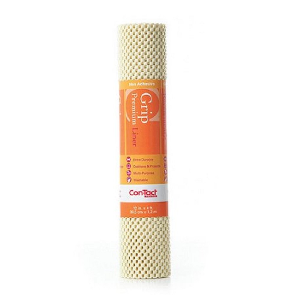 Con-Tact Brand Grip Non-Adhesive Non-Slip Shelf and Drawer Liner, 12-Inches by 4-Feet, Almond